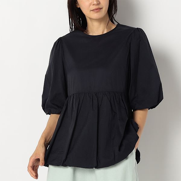 ウエスト切り替えふんわりスリーブブラウス