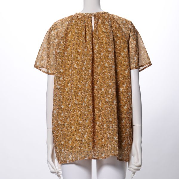 シアーお袖小花柄ブラウス
