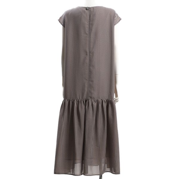 シアーカチオンギンガムチェック切り替えデザインワンピース