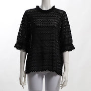 幾何リーフレースブラウス