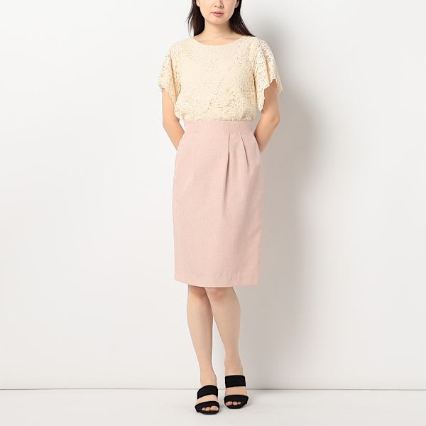 ハイウエストタック入りタイトスカート