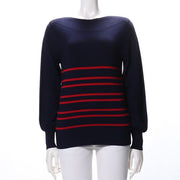 ボーダー柄フィットニット