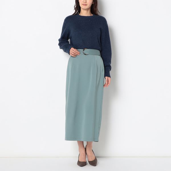 ラメクルーネックニット