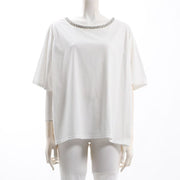 ビジューネックTシャツ