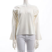 フロントボタンバナナスリーブニット