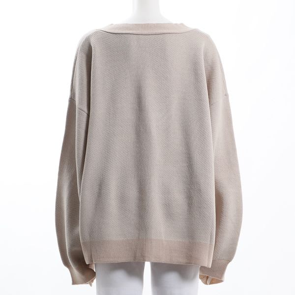 ヘリンボーン柄Vネックカーディガン