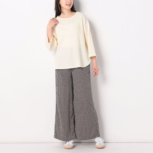 幾何学模様ワイドパンツ