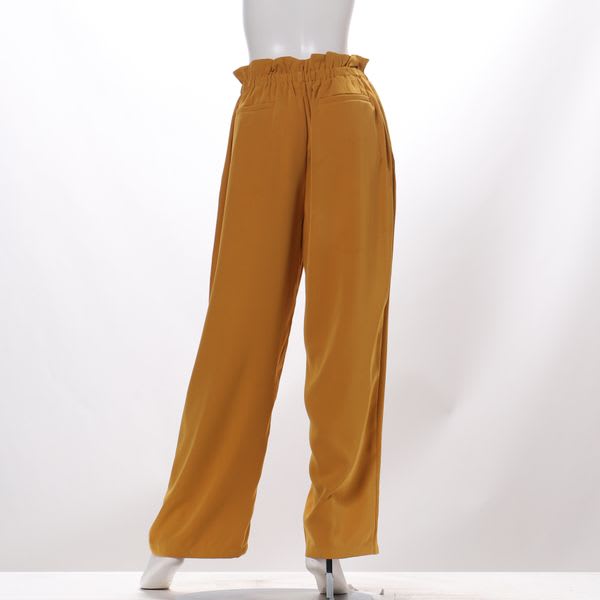 ウエストゴムファスナー付きワイドパンツ