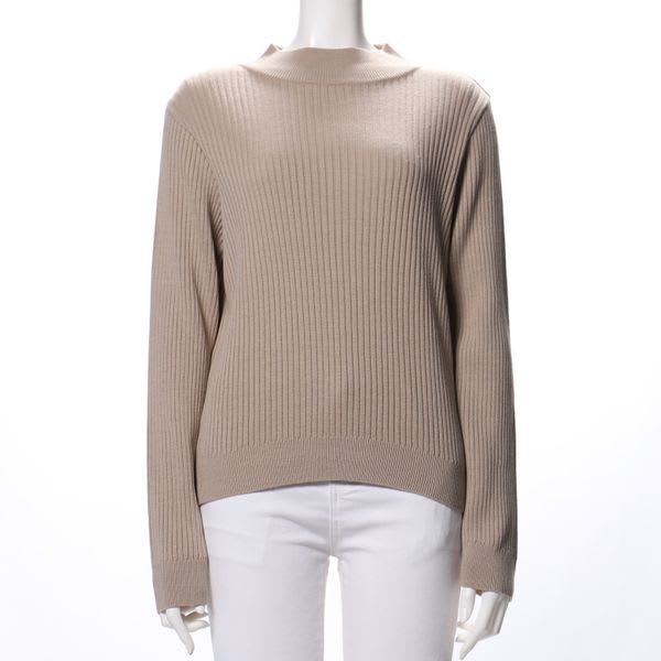 カラーハイネックリブニット