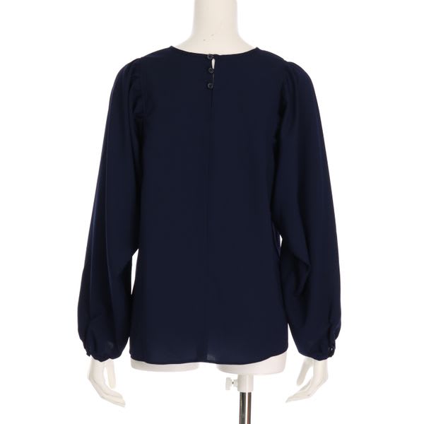 肩ギャザーボリュームスリーブブラウス