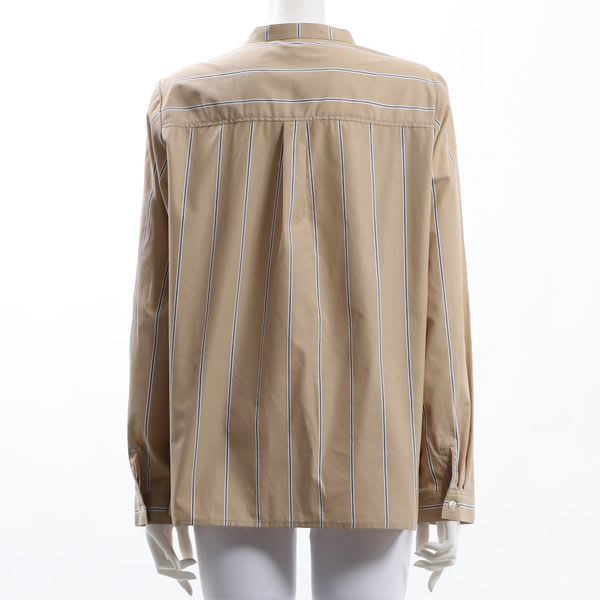 前開きデザインバンドカラーブラウス