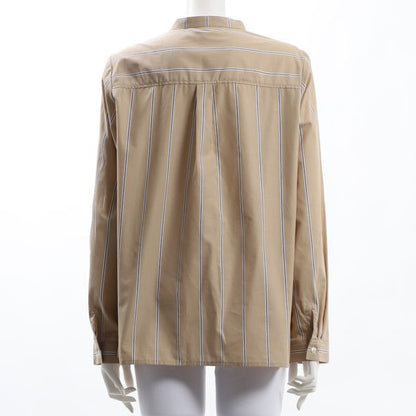 前開きデザインバンドカラーブラウス