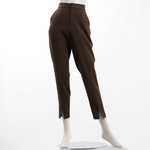 センターシームフロントスリットテーパードパンツ