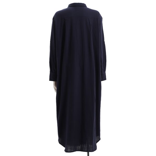 綿麻ロングシャツワンピース