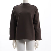 スウェードライクボトルネックカットソー