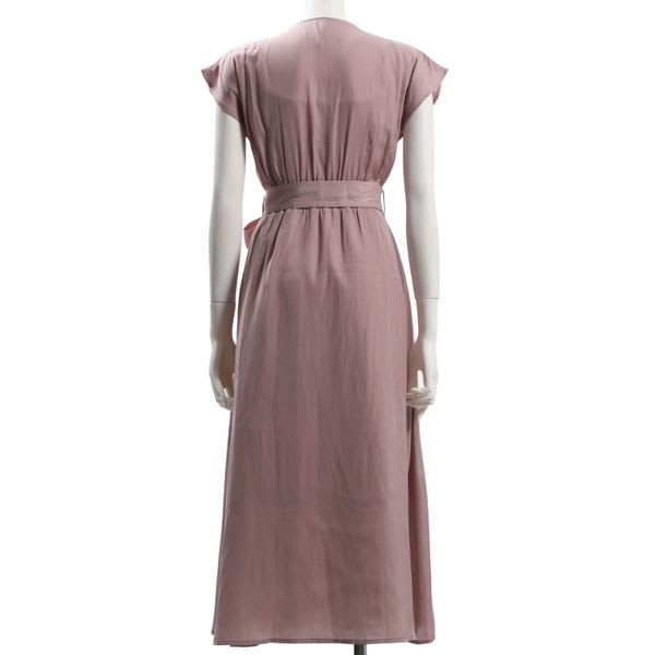 前開きデザインVネックワンピース