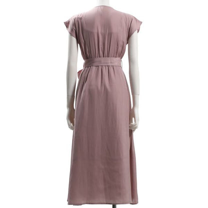 前開きデザインVネックワンピース