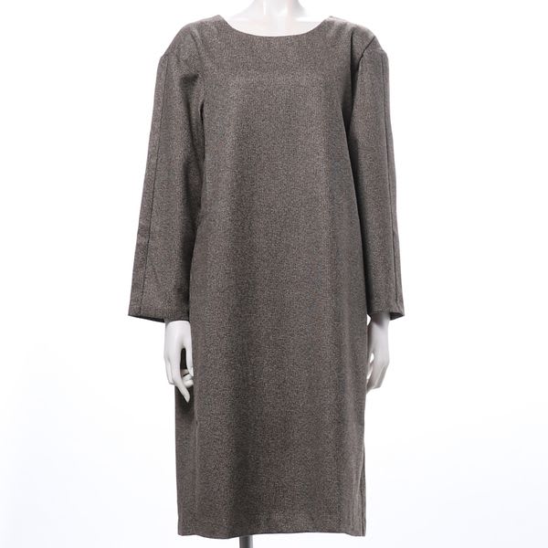 ツイードクルーネックストレートワンピース