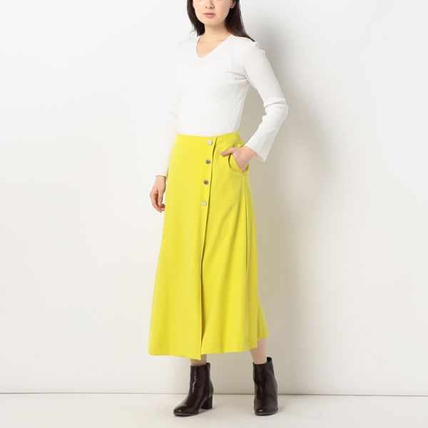 フロントボタンAラインスカート