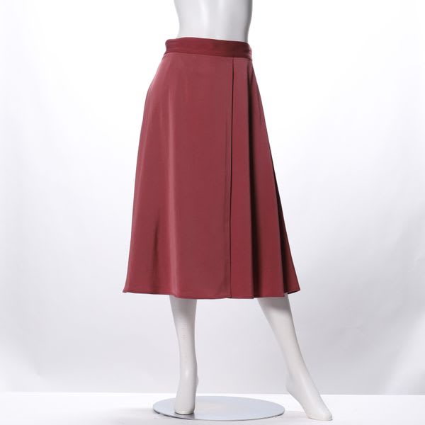 パネル切替ラップ風フレアスカート