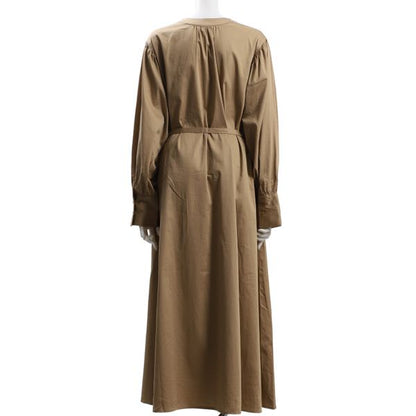 ウエストリボン前開きワンピース