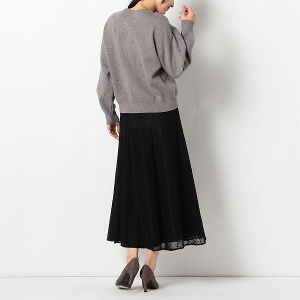 総レースフレアスカート
