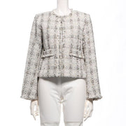 【セットアップ】ツイード素材ノーカラージャケット