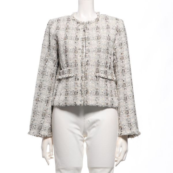 【セットアップ】ツイード素材ノーカラージャケット