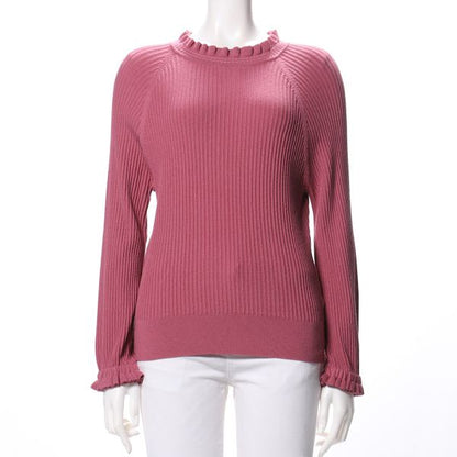 シャーリング衿フリルニット