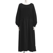 シャーリングウエスト切り替えドッキングワンピース