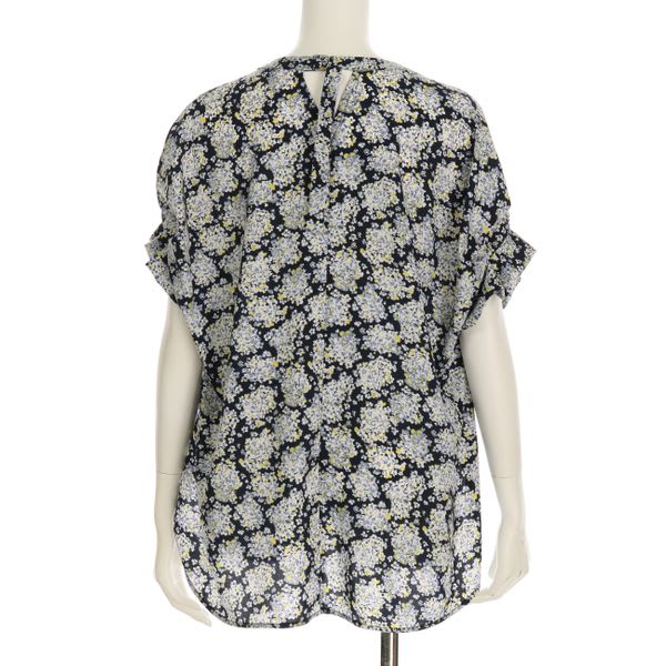 ソフトフラワープリント花柄ブラウス