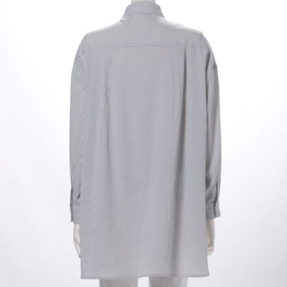 ストライプ柄前開きシャツ