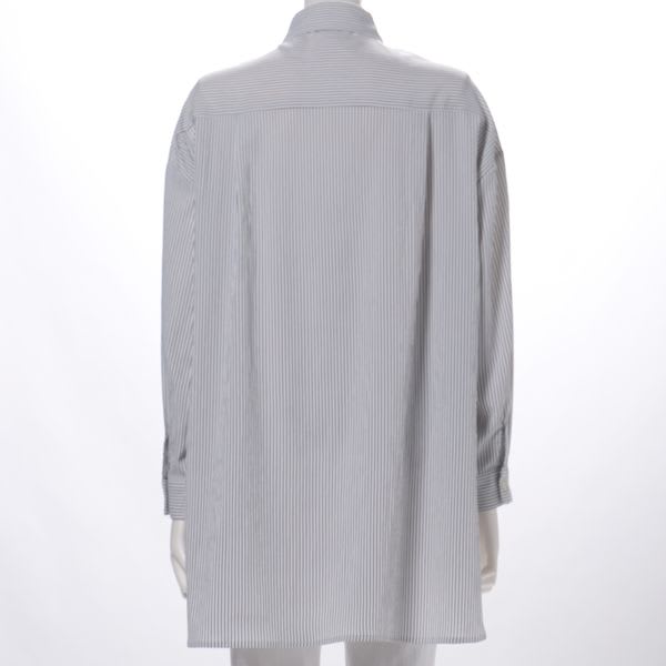 ストライプ柄前開きシャツ