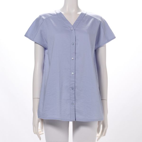 リネンライクVネックブラウス