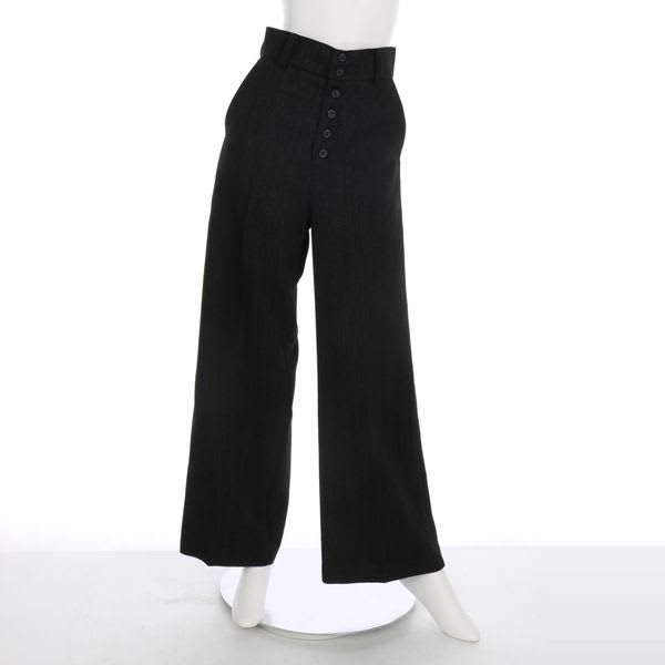 フロントボタンハイウエストワイドパンツ