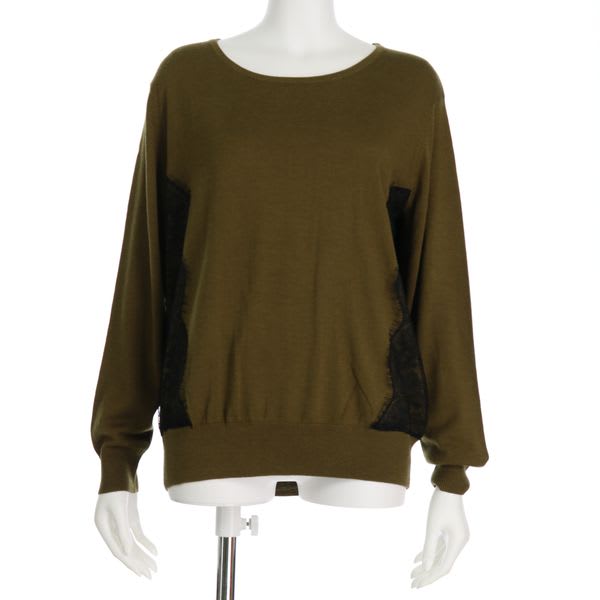 脇レースニットプルオーバー