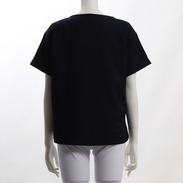 リネンライクツイルボートネックブラウス