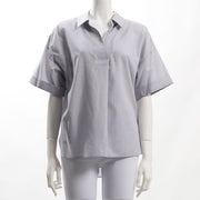 ストライプ袖折り返しプルオーバーシャツ