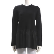 異素材ペプラムリブニット