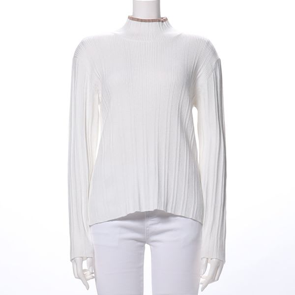 ライン入りリブニットプルオーバー