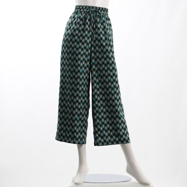 ジオメトリック柄ドロストワイドパンツ
