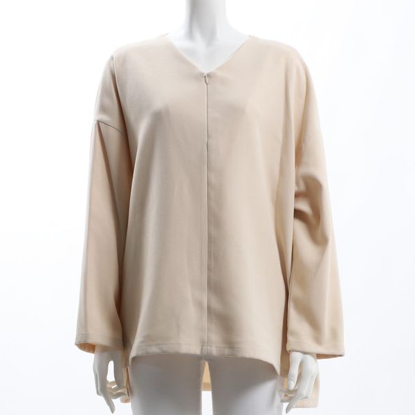 バックテールデザインVネックブラウス
