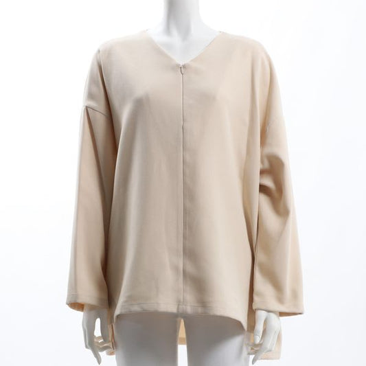 バックテールデザインVネックブラウス