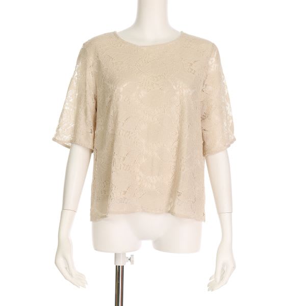 ボタニカルレース透け感ブラウス