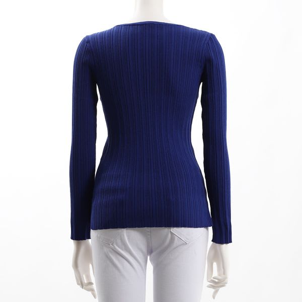 ボートネックリブニット