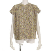 小花柄フロントボタンブラウス