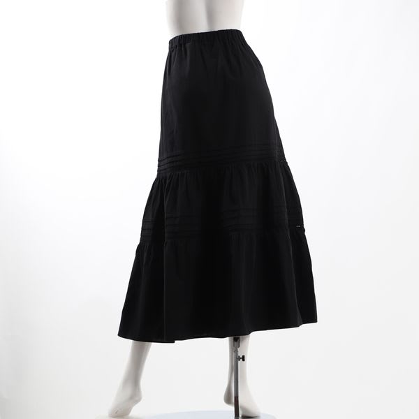 コットン素材ティアードスカート