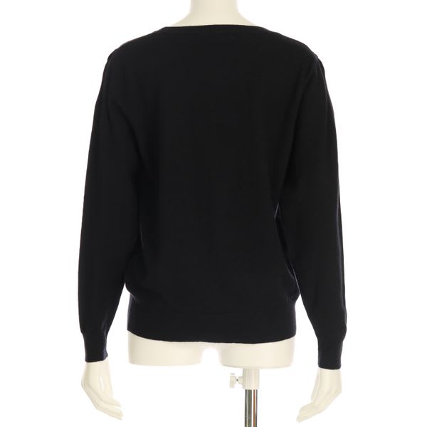 パフスリーブラウンドネックニットプルオーバー