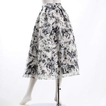 フラワーレイヤードプリントスカート