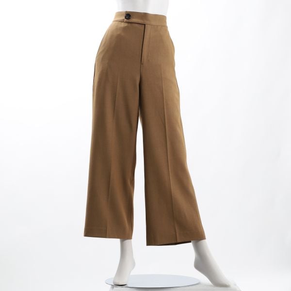 ウエストボタンデザインワイドパンツ